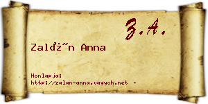 Zalán Anna névjegykártya